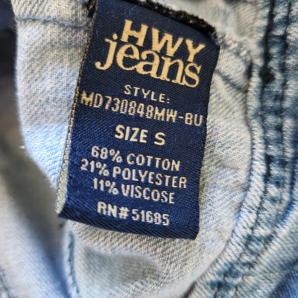 Girl's Highway Jeans Light Wash Jean Jacket Roll Up Sleeves Size S - Picture 8 of 9